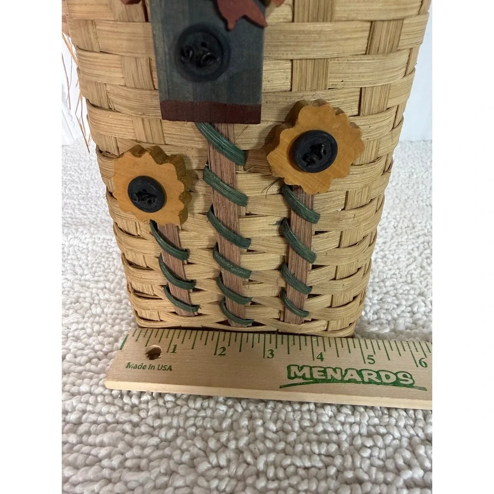 Rustic Woven Wall Basket Birdhouse Sunflower Decor Farmhouse‎ Primitive Handle